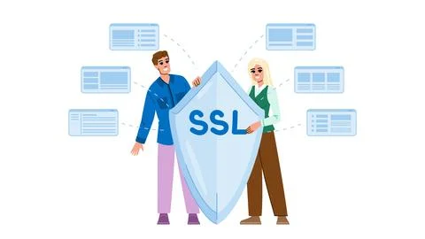 Website ssl secure sockets layer vector 스톡 일러스트