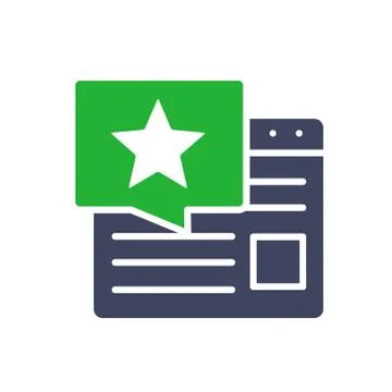 Website with star colored icon. User feedback, approving article in the Internet Stock Illustration
