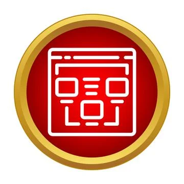 Website structure map flat line icon design Stock Illustration