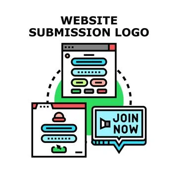 Website submission and registration process concept 스톡 일러스트