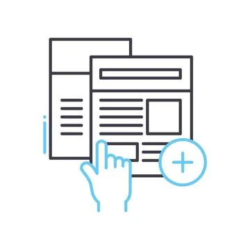 Website subscription line icon, outline symbol, vector illustration, concept Stock Illustration