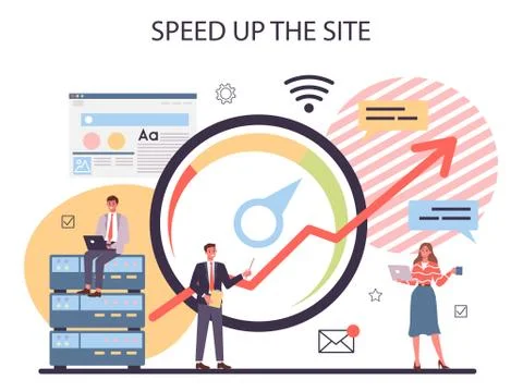 Website technical support concept. Idea of web page diagnostic 库存插图