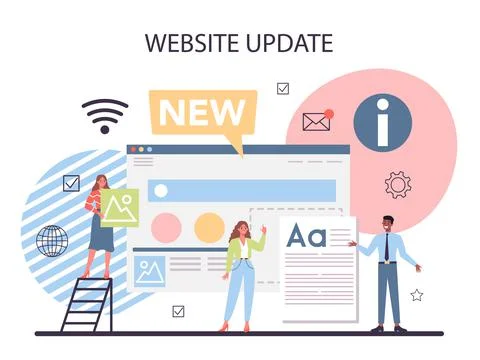 Website technical support concept. Idea of web page diagnostic 库存插图