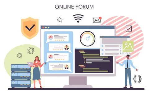 Website technical support online service or platform. Idea of web Illustrazione stock