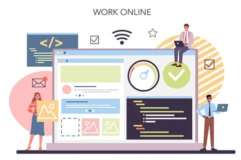 Website technical support online service or platform. Idea of web 库存插图