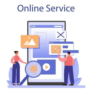 Website technical support online service or platform. Web page Stock Illustration