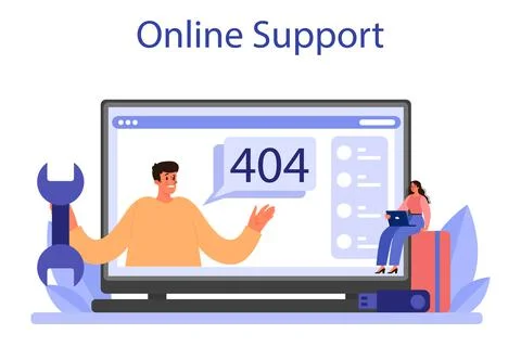 Website technical support online service or platform. Web page Stock Illustration