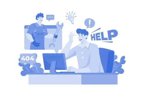 Website Technical Support Online Service. Illustrazione stock