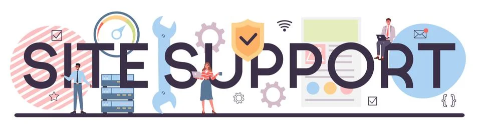 Website technical support typographic header. Idea of web page diagnostic Stock-Illustration