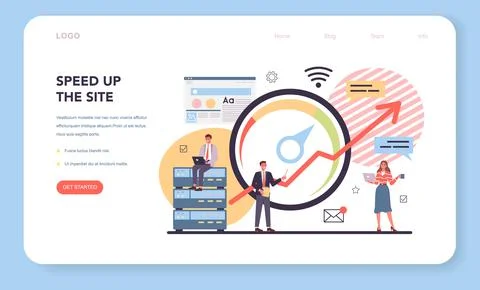 Website technical support web banner or landing page. Idea Illustrazione stock