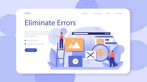 Website technical support web banner or landing page. Idea of web page イラスト素材