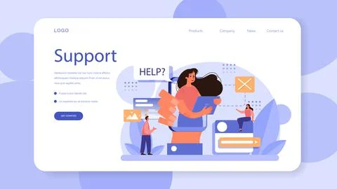 Website technical support web banner or landing page. Idea of web page Stock Illustration