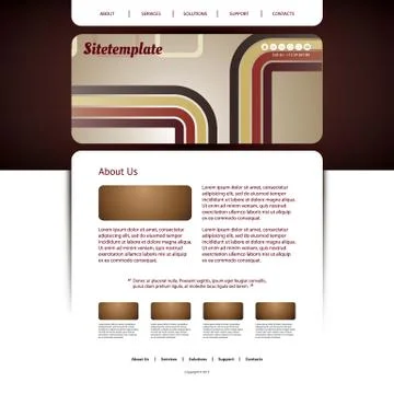 Website Template with Abstract Header Design - Colorful Retro Styled Pattern Stock Illustration