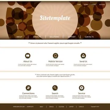 Website Template with Abstract Header Design - Circles Stock Illustration