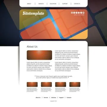 Website Template with Abstract Patterned Design Stock Illustration