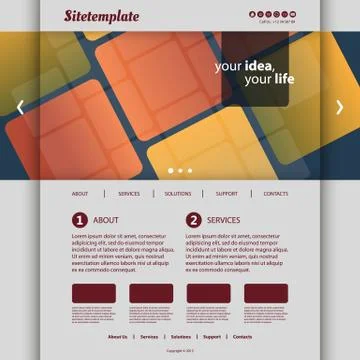 Website Template with Abstract Tiled Patterned Design Stock Illustration