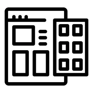 Website template being customized using drag and drop interface Stockillustratie