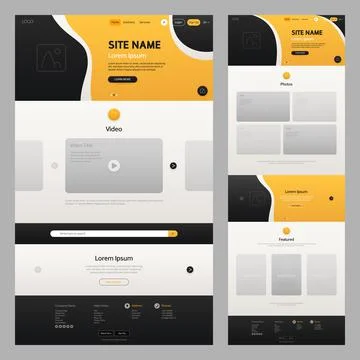 Website Template Black and Yellow Stock Illustration