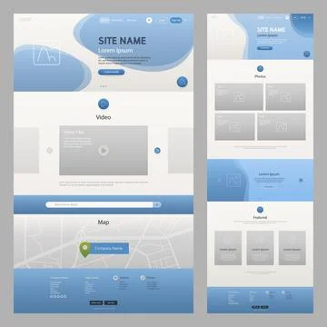 Website Template Blue Stock Illustration