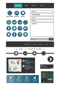 Website template contact box Stock Illustration