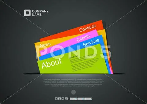 Website template. creative design. card interface. paper concept. copyspace. Stock Illustration