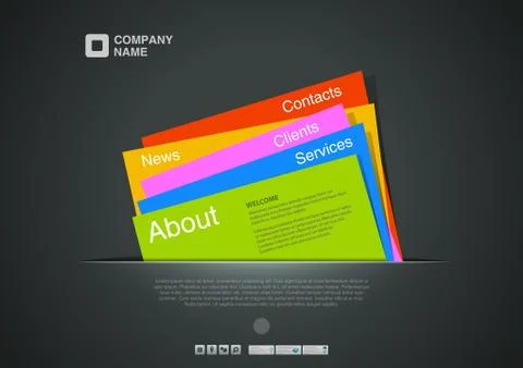 Website template. creative design. card interface. paper concept. copyspace. Stock Illustration