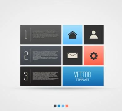Website template design with infographic steps Illustrazione stock