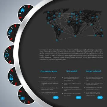 Website template design with instruments Stock Illustration