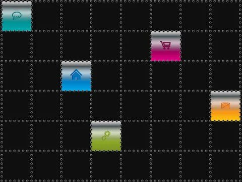 Website template design with metallic dots Stock Illustration