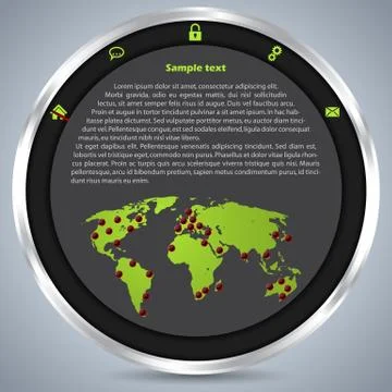 Website template design with metallic ring Stock Illustration