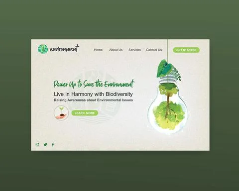 Website template design for World Environment Day.Save Earth Planet World Con Stock Illustration