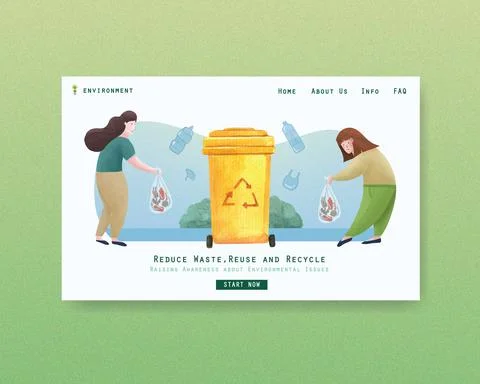 Website template design for World Environment Day.Save Earth Planet World Con Illustrazione stock