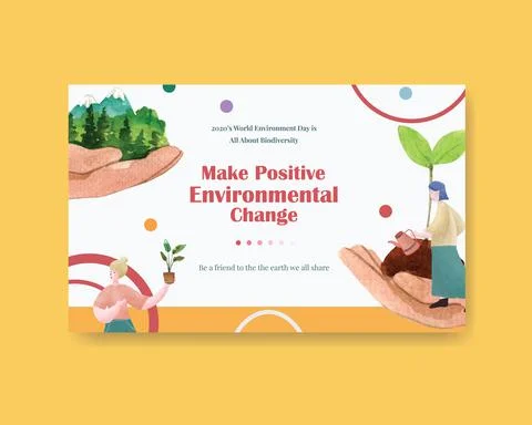 Website template design for World Environment Day.Save Earth Planet World Con Stock Illustration