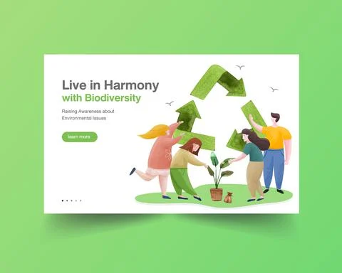 Website template design for World Environment Day.Save Earth Planet World Con Stock Illustration