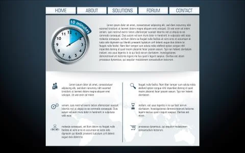 Website template in editable vector format Stock Illustration