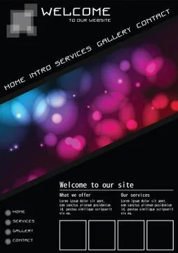 Website template elements, futuristic, homepage, vector Stock Illustration