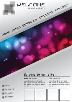 Website template elements, futuristic, homepage, vector Stock Illustration