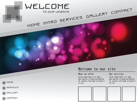 Website template elements, futuristic, homepage, vector イラスト素材
