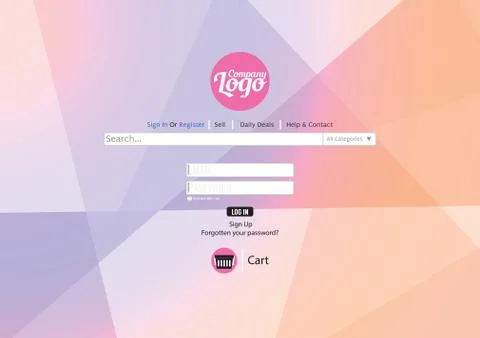 Website Template Flat Design Vector Illustration Stock Illustration