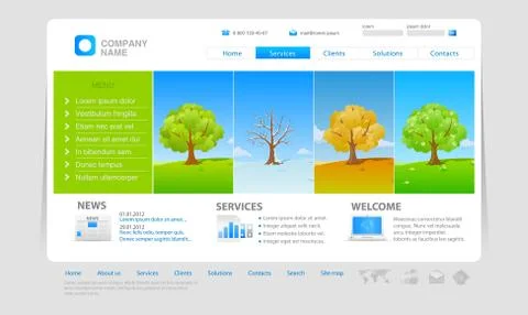 Website template: four seasons Stock Illustration