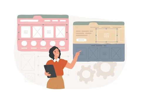 Website template isolated concept vector illustration. Ilustración de archivo