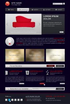 Website template in modern dark design Stock Illustration
