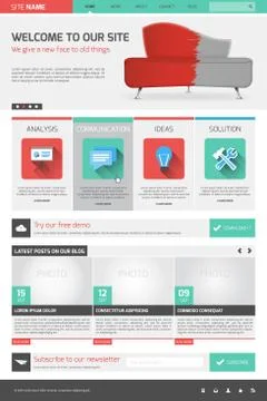 Website template - modern flat design Stock Illustration