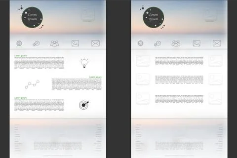 Website template with modern logo and replaceable gradient mesh in header Stock Illustration