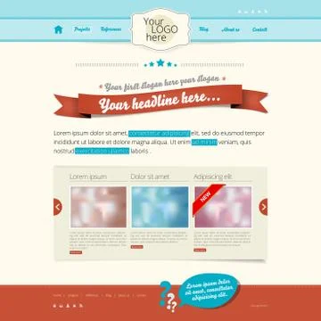 Website template in modern retro design Stock Illustration