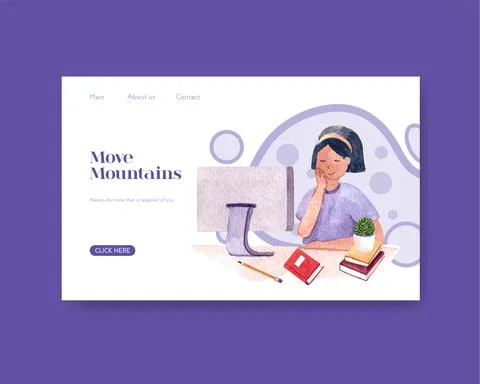 Website template with online education concept design for online community,in Stock Illustration