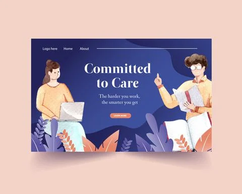 Website template with online education concept design for online community,in 스톡 일러스트