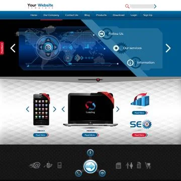 Website template for product presentation Stock Illustration