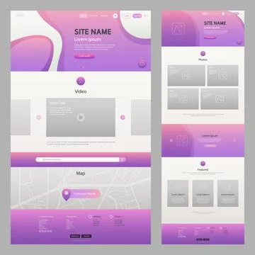 Website Template Purple Stock Illustration
