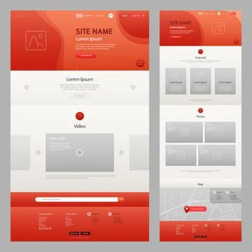 Website Template Red Stock Illustration